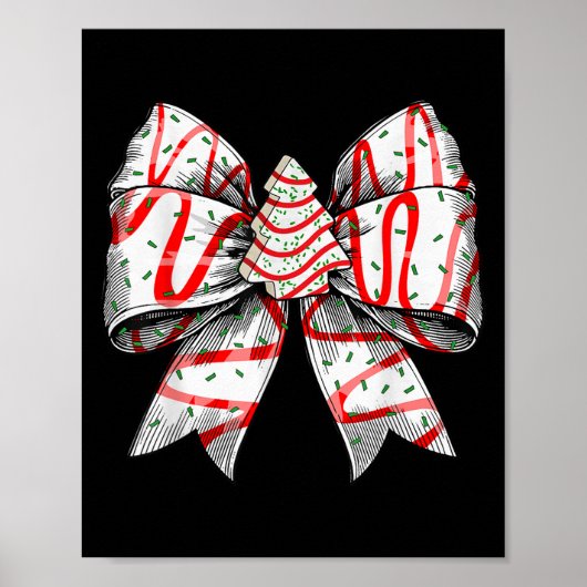 Coquette Bow Christmas Tree Cake Christmas Vibes G Poster (Voorkant)