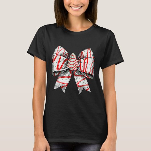 Coquette Bow Christmas Tree Cake Christmas Vibes G T-shirt (Voorkant)