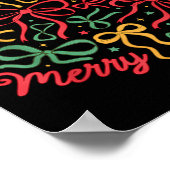 Coquette Bow Christmas Tree Girly Xmas Holiday Wom Poster (Hoek)