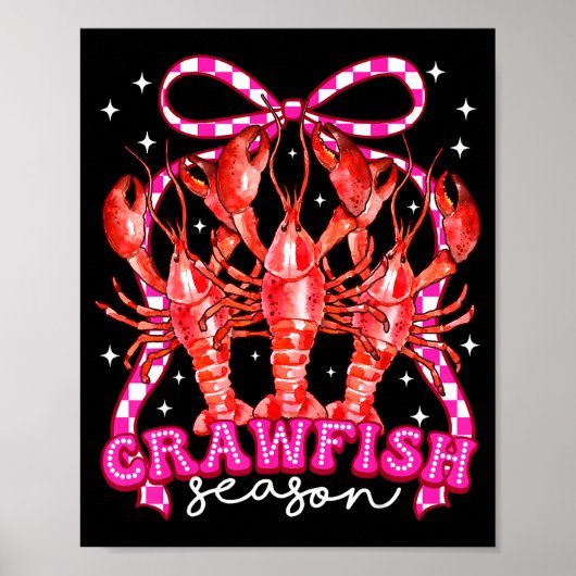 Coquette Bow Crawfish Boil Season For Men Women Ki Poster (Voorkant)
