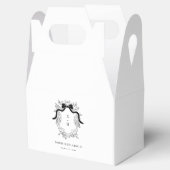 Coquette Bow Crest Monogram Franse namen Huwelijk Bedankdoosjes (Geopend)