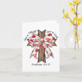 Coquette Bow Cross Valentijnsdag Jesus Bible Vers Kaart (Gele Bloem)