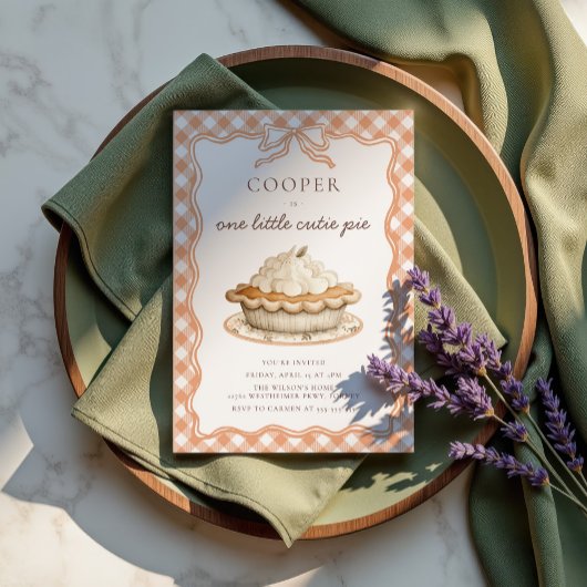 Coquette Bow Cutie Pie 1e verjaardag Kaart