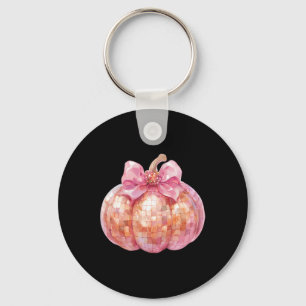 Coquette Bow Disco Pompoen Herfst Herfst Funny Hal Sleutelhanger