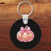 Coquette Bow Disco Pompoen Herfst Herfst Funny Hal Sleutelhanger (Voorkant)
