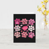 Coquette Bow Dog Paw Print Hart Valentijn Hond Mam Kaart (Gele Bloem)