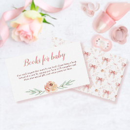 Coquette Bow en Bloemen Boeken voor Baby Kaart Visitekaartje