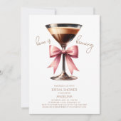 Coquette Bow Espresso Martini Vrijgezellenfeest Kaart (Voorkant)