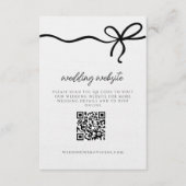 Coquette Bow formele bruiloft details QR-code Informatiekaartje (Voorkant)