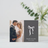 Coquette Bow foto bruiloft Dank u Briefkaart (Staand voorkant)