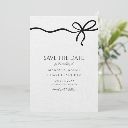Coquette Bow Fotobruiloft Bewaar de datum Save The Date (Staand voorkant)