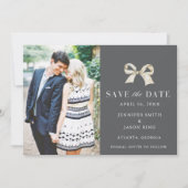 Coquette Bow Fotobruiloft Bewaar de datum Save The Date (Voorkant)