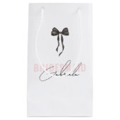 Coquette Bow Frans Roze Stijlvolle Bruidsmeisje Na Klein Cadeauzakje (Voorkant)