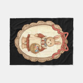 Coquette Bow Funny Bunny Eggs Rabbit Happy Easter Fleece Deken (Voorkant (Horizontaal))
