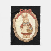 Coquette Bow Funny Bunny Eggs Rabbit Happy Easter Fleece Deken (Voorkant)