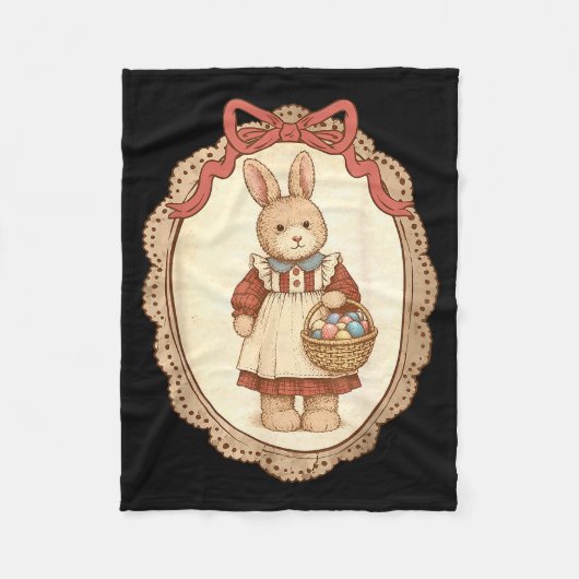 Coquette Bow Funny Bunny Eggs Rabbit Happy Easter Fleece Deken (Voorkant)