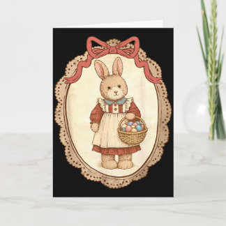 Coquette Bow Funny Bunny Eggs Rabbit Happy Easter  Kaart