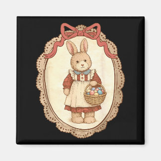 Coquette Bow Funny Bunny Eggs Rabbit Happy Easter  Magneet