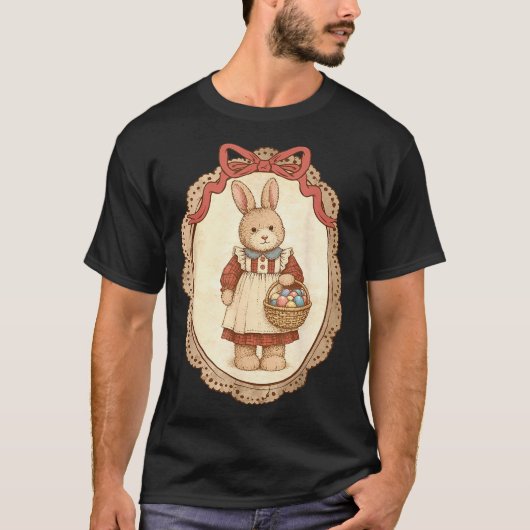 Coquette Bow Funny Bunny Eggs Rabbit Happy Easter T-shirt (Voorkant)