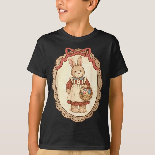 Coquette Bow Funny Bunny Eggs Rabbit Happy Easter T-shirt (Voorkant)