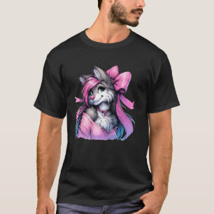 Coquette Bow Furry Fandom Fursona Fursuit Schattig T-shirt