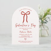 Coquette Bow Galentine's Day Invitation Kaart (Staand voorkant)