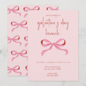 Coquette Bow Galentine's Day Party Kaart (Voorkant / Achterkant)