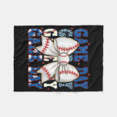 Coquette Bow Game Day Baseball Softbal Funny Chee Fleece Deken (Voorkant (Horizontaal))