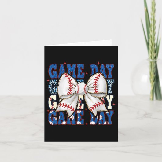 Coquette Bow Game Day Baseball Softbal Funny Chee Kaart (Voorkant)
