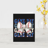 Coquette Bow Game Day Baseball Softbal Funny Chee Kaart (Gele Bloem)