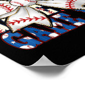 Coquette Bow Game Day Baseball Softbal Funny Chee Poster (Hoek)