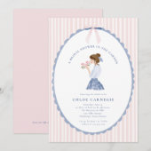 Coquette Bow Garden Hand Painted Bridal Shower  Kaart (Voorkant / Achterkant)