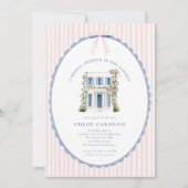Coquette Bow Garden Manor Bridal Shower Invitation Kaart (Voorkant)