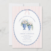 Coquette Bow Garden Manor Bridal Shower Invitation Kaart (Voorkant)