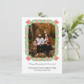 Coquette Bow Garland Kerstmis Fotokaart Feestdagenkaart (Staand voorkant)