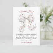 Coquette Bow Gender Neutral Baby Shower Bedankkaart (Staand voorkant)
