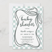 Coquette Bow Genderneutraal Baby shower Kaart (Voorkant)
