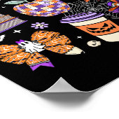 Coquette Bow Ghost Schattigee Halloween Docenten V Poster (Hoek)