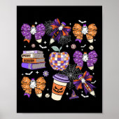 Coquette Bow Ghost Schattigee Halloween Docenten V Poster (Voorkant)