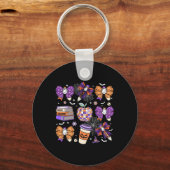 Coquette Bow Ghost Schattigee Halloween Docenten V Sleutelhanger (Voorkant)