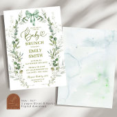 Coquette Bow Greenery Baby Brunch Kaart