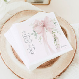 Coquette Bow Greenery Baby in bloom baby Shower Servet