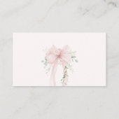 Coquette Bow Greenery Diaper raffle Informatiekaartje (Achterkant)