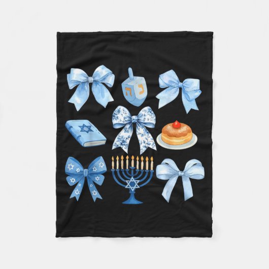 Coquette Bow Hanukkah Chanukah Pajama Latke Jewish Fleece Deken (Voorkant)