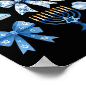 Coquette Bow Hanukkah Chanukah Pajama Latke Jewish Poster (Hoek)