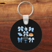 Coquette Bow Hanukkah Chanukah Pajama Latke Jewish Sleutelhanger (Voorkant)