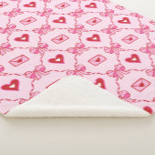Coquette Bow & Hearts Valentine's Day Sherpa Deken (3/4)