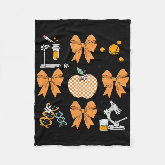 Coquette Bow Herfst Science Teacher Stem Teacher T Fleece Deken (Voorkant)