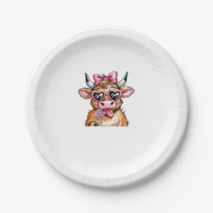 Coquette Bow Highland Koe Valentijn Hartbril Papieren Bordje