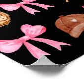 Coquette Bow Honkbal Mama Honkbal Moeders Da Poster (Hoek)